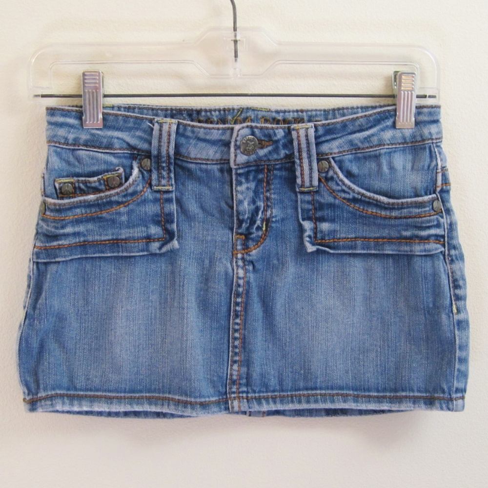 Denim Rock-Blue Miniskirt-Distressed Jeans Skirt